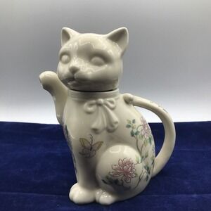 Floral‎ Kitty Cat Teapot w/ Paw Spout by Takahashi Cho-Cho San Francisco